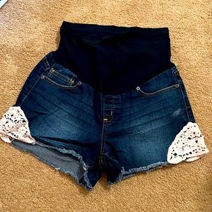 Maternity jean shorts